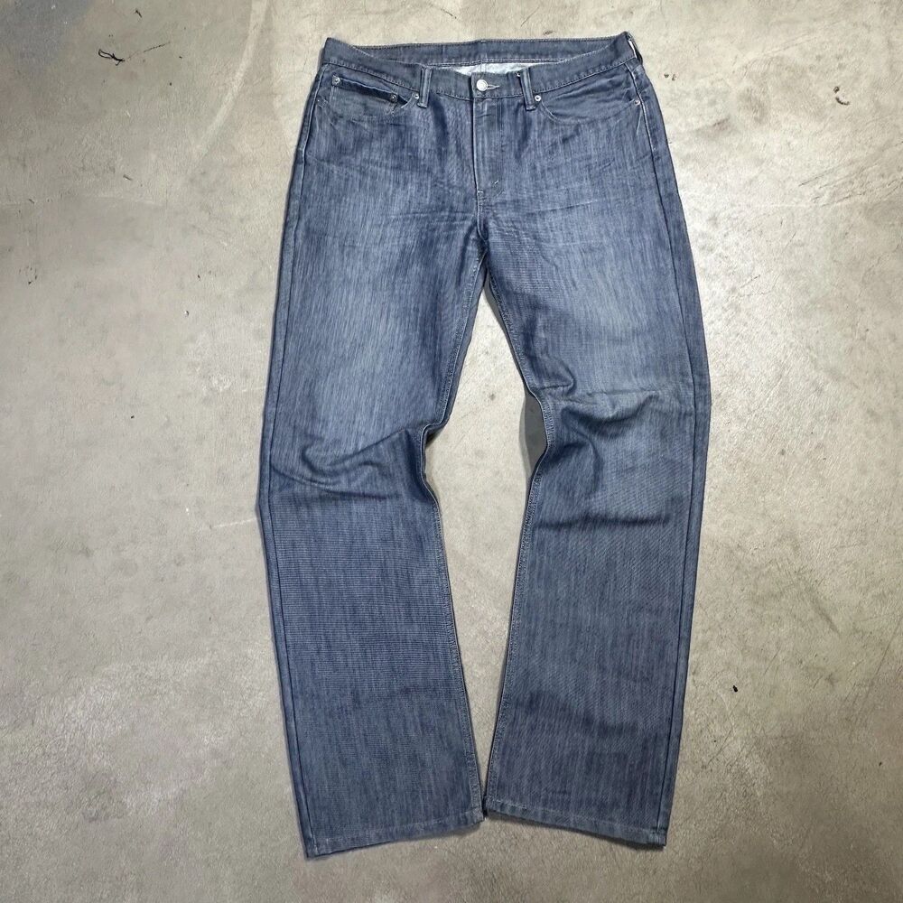 Levi's 514 Straight Fit Mens 36 x 34 Jeans Blue Sheen Denim New